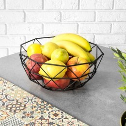 Koszyk na owoce i warzywa geometryczny metalowy czarny kosz patera miska