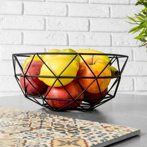 Koszyk na Owoce Metalowy Czarny ORION RADKA Praktyczny na Co Dzień