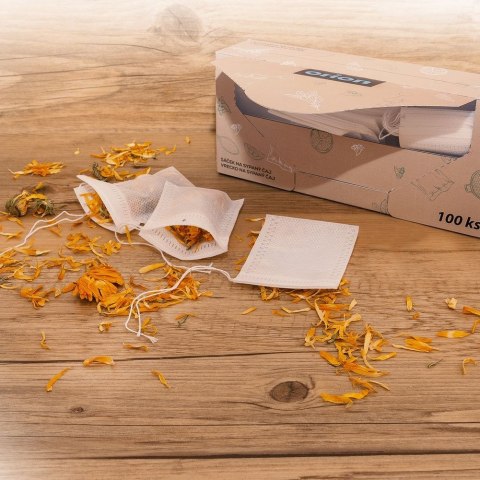 Torebki do Zaparzania Herbaty Zestaw 100 szt. ORION Włóknina Podajnik