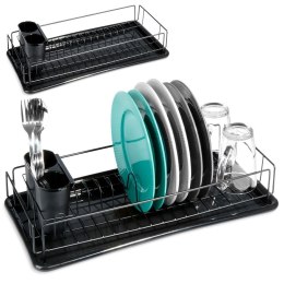 Suszarka na Naczynia Ociekacz Czarny z Wyjmowaną Tacą 50 cm VILDE