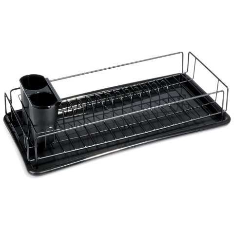 Suszarka na Naczynia Ociekacz Czarny z Wyjmowaną Tacą 50 cm VILDE