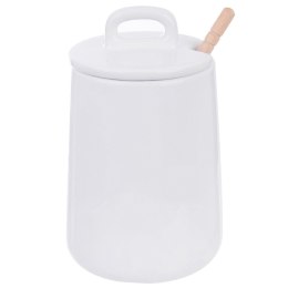 Pojemnik porcelanowy na miód do miodu z pokrywką i łyżeczką pałką 470 ml