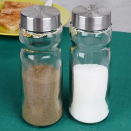 Przyprawnik szklany solniczka + pieprzniczka zestaw do przypraw soli i pieprzu