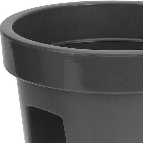 Doniczka Balkonowa Plastikowa VILDE 28 cm Czarna Zawieszana na Poręcz