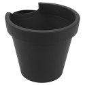 Doniczka na Rynnę Zawieszana VILDE 24 cm Czarna z Odpływem do 10 cm