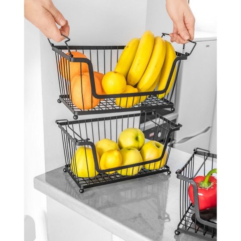 Koszyk na Owoce i Warzywa Metalowy Czarny VILDE Uniwersalny