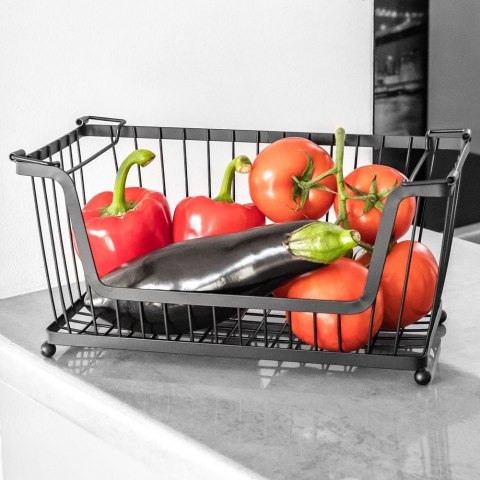 Koszyk na Owoce i Warzywa Metalowy Czarny VILDE Uniwersalny