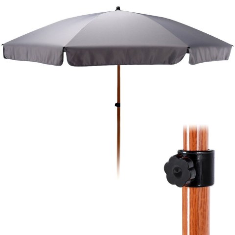 Parasol plażowy ogrodowy regulowany szary 200 cm