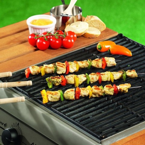 Szpikulce do Szaszłyków Stalowe 4 szt. 38,5 cm BBQ Uchwyt Drewniany