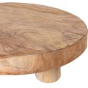 Deska do Serwowania Tekowa HOME STYLING 30 cm Okrągła Drewniana na Nóżkach