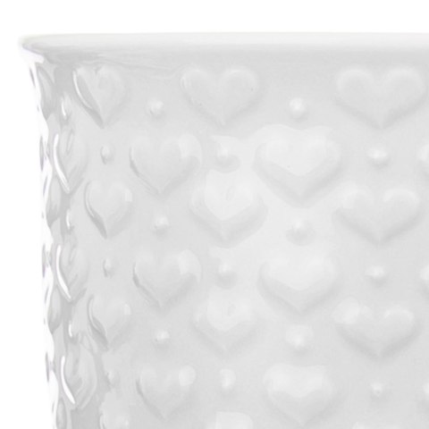 Kubek do Kawy i Herbaty Duży Ceramiczny 580 ml ORION Biały z Serduszkami