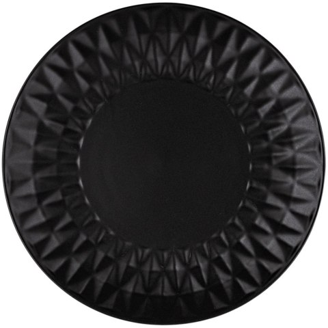 Talerz Deserowy Ceramiczny Czarny NAVA SOHO 20 cm Tłoczony Zmywarka