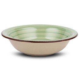 Talerz ceramiczny obiadowy głęboki na zupę OIL GREEN 22 cm