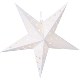 Gwiazda Ozdoba Świąteczna Świecąca Papierowa Biała Wisząca VILDE 60 cm
