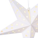 Gwiazda Ozdoba Świąteczna Świecąca Papierowa Biała Wisząca VILDE 60 cm