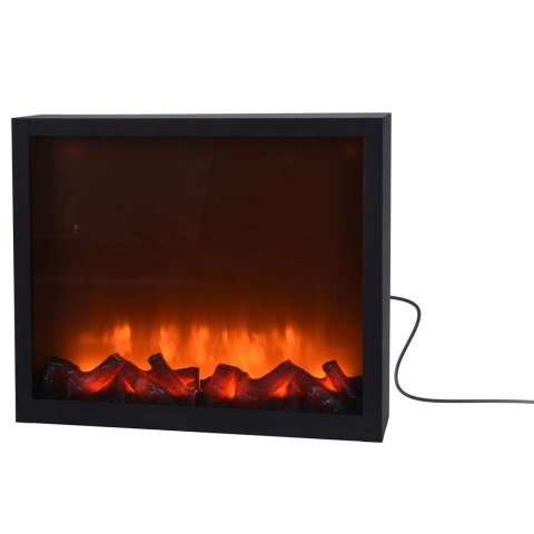 Kominek LED Elektryczny Wolnostojący Metalowy Czarny Solidny VILDE 41x25 cm