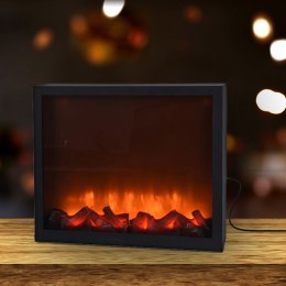 Kominek LED Elektryczny Wolnostojący Metalowy Czarny Solidny VILDE 41x25 cm