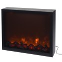 Kominek LED Elektryczny Wolnostojący Metalowy Czarny Solidny VILDE 41x35 cm
