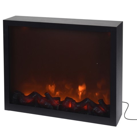 Kominek LED Elektryczny Wolnostojący Metalowy Czarny Solidny VILDE 41x35 cm