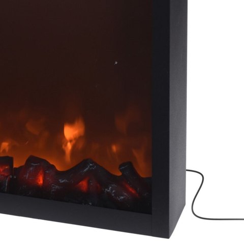 Kominek LED Elektryczny Wolnostojący Metalowy Czarny Solidny VILDE 41x35 cm