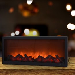 Kominek Elektryczny Ogień Ognisko LED Metalowy Czarny Solidny ORION 57x25cm