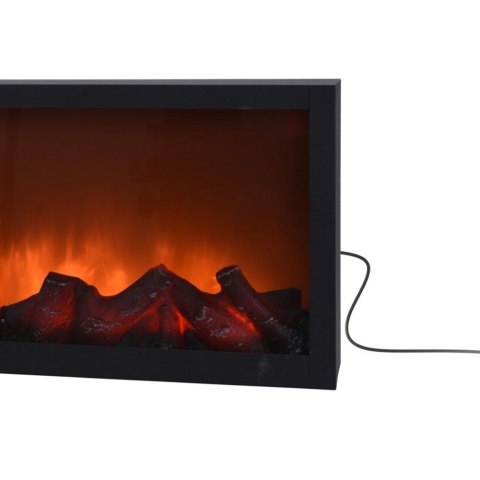 Kominek Elektryczny Ogień Ognisko LED Metalowy Czarny Solidny ORION 57x25cm