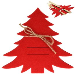 Zestaw 4 Pokrowce Etui na Sztućce Filc VILDE Świąteczna Choinka