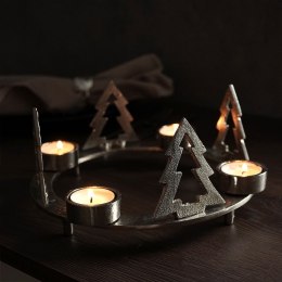 Świecznik na 4 tealight podstawka pod świeczkę aluminiowy święta choinka 4 sztuki 25 cm