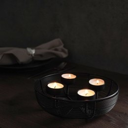 Świecznik na 4 tealight podstawka pod świeczkę metalowy czarny loft 4 sztuki