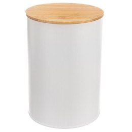 Pojemnik Metalowy 800 ml ORION Bambusowa Pokrywka Szczelny 12,5 x 9,5 cm