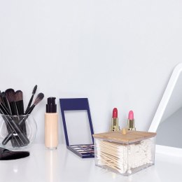 Pojemnik na Patyczki Kosmetyczne Bambus 9,5 x 9,5 x 8,5 cm ELEGANZA