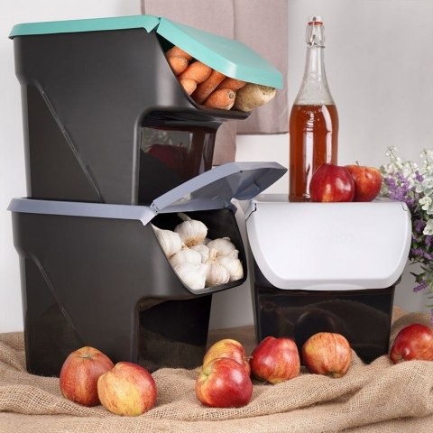 Pojemnik na Warzywa Piętrowany 13 L VILDE z Klapą Zmywarka 34 x 27,5 cm