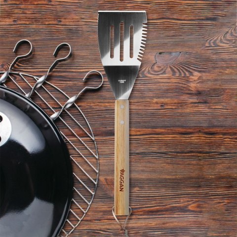 Łopatka do Grilla Stal Nierdzewna 40,5 x 10 cm z Drewnianą Rączką VAGGAN
