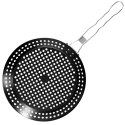 Koszyk do Grillowania Grilla Metalowy Perforowany Czarny 55 x 31 cm BBQ