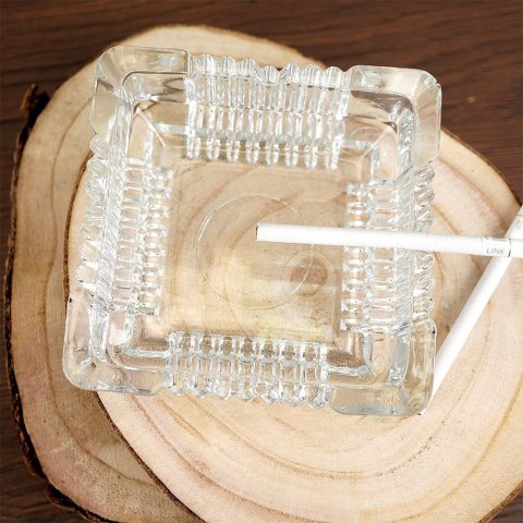 Popielniczka Szklana Kwadratowa Ozdobna Kryształ 105 cm VILDE