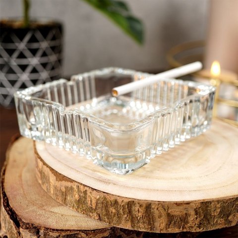 Popielniczka Szklana Kwadratowa Ozdobna Kryształ 105 cm VILDE