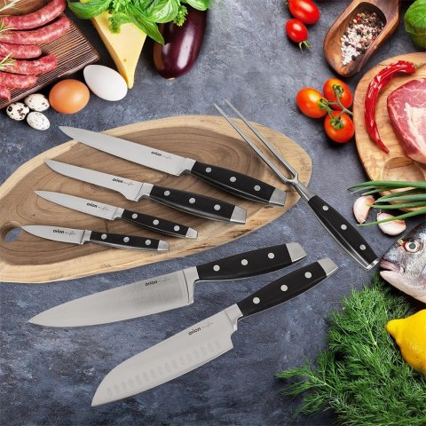Nóż kuchenny stalowy azjatycki do siekania Santoku 33 cm Nóż kuchenny stalowy azjatycki do siekania Santoku 33 cm