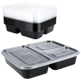 POJEMNIK DZIELONY 3-CZĘŚCIOWY LUNCHBOX 10SZT