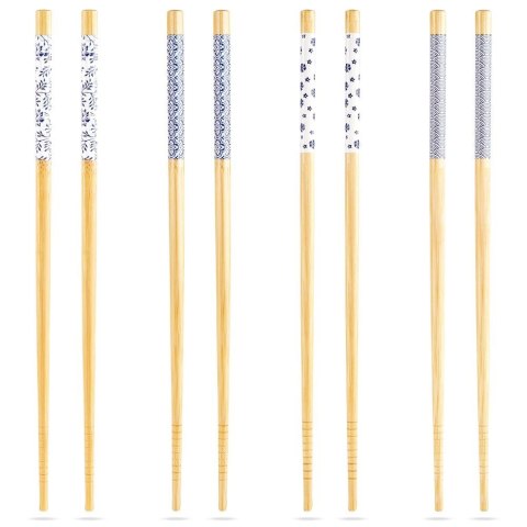 Pałeczki do Sushi Bambusowe 8 szt 24 cm EXCELLENT HOUSEWARE Dekorowane