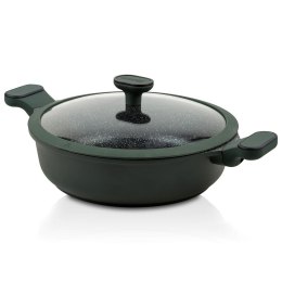 Patelnia granitowa głęboka z pokrywką szklaną garnek niski IMPERIAL 26 cm 3,5 l