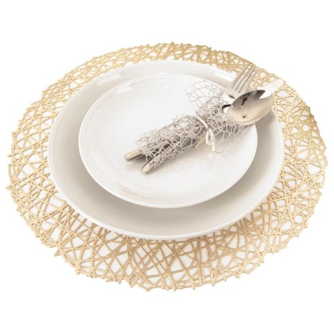 Podkładka na Stół Okrągła Gumowa Złota 39 cm ORION Ochronna Połysk
