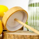 Słoik do Napojów z Pokrywką Bambusową i Szklaną Słomką 500 ml EH
