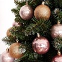 Bombki Choinkowe VILDE Różowe 6 cm Zestaw 12 szt. Nietłukące Brokat