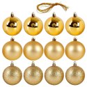 Bombki Choinkowe ORION Złote 6 cm 12 szt. Nietłukące Błyszczące Matowe