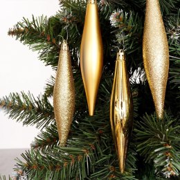 Bombki świąteczne sople nietłukące złote zestaw 4 szt. 15 cm