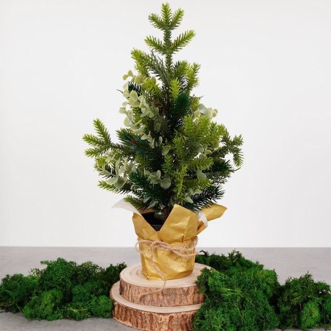 Choinka Sztuczna HOME STYLING 45 cm z Eukaliptusem w Doniczce
