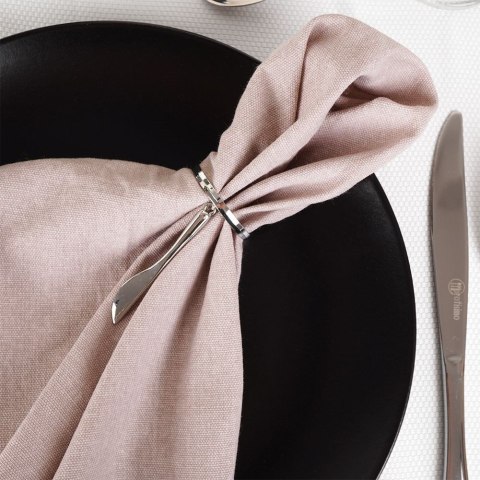 Obrączki na Serwetki 4 szt. Metalowe Srebrne Sztućce Solidne Trwałe VILDE