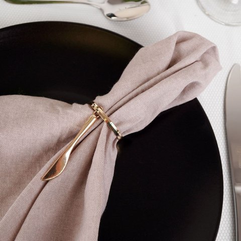 Obrączki na Serwetki 4 szt. Metalowe Złote Sztućce Solidne Trwałe VILDE