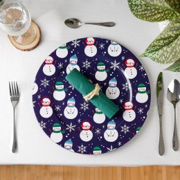 Podtalerz Świąteczny Bałwan Granatowy 33 cm VILDE Dekoracja Stołu