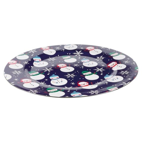 Podtalerz Świąteczny Bałwan Granatowy 33 cm VILDE Dekoracja Stołu